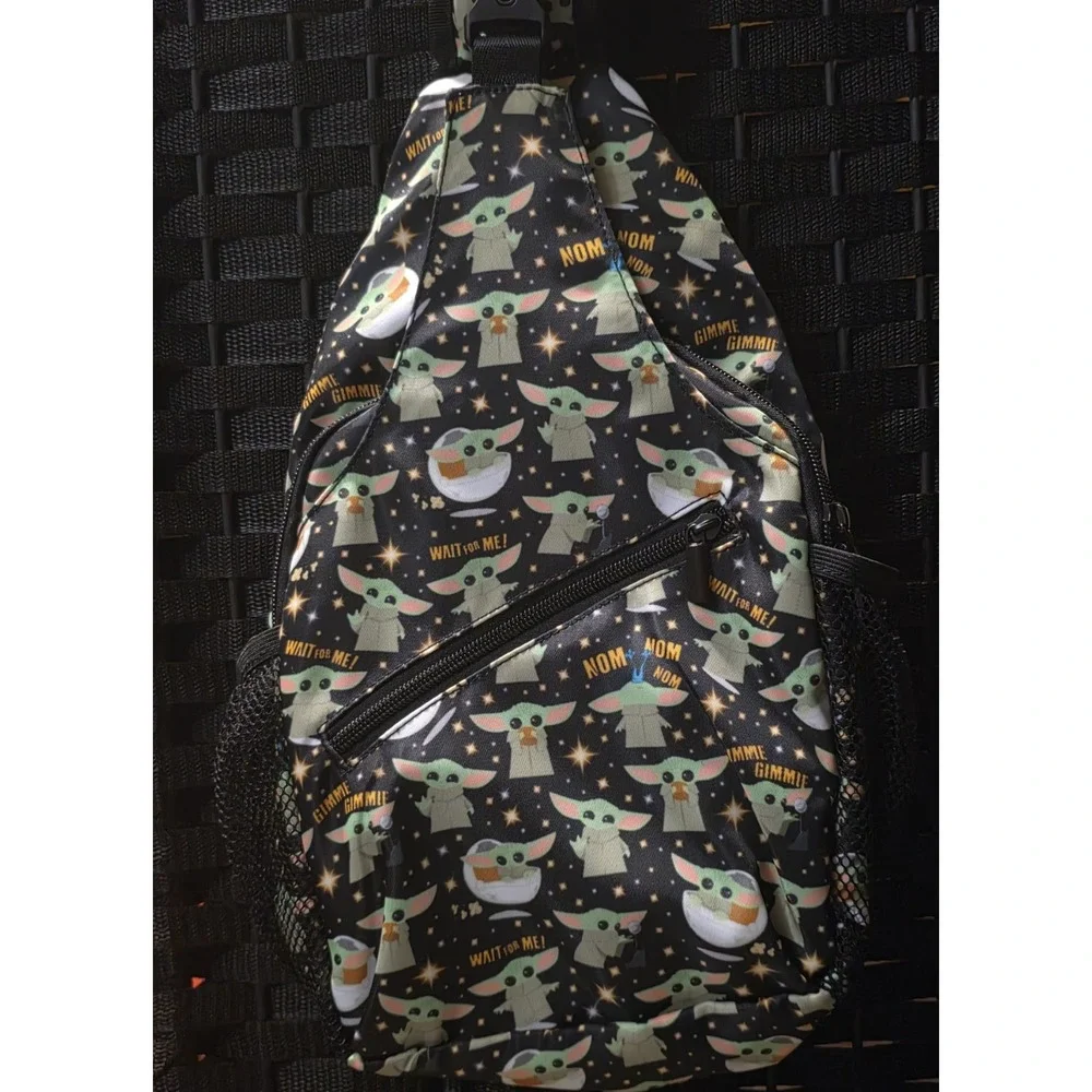 Grogu Baby Yoda Crossbody Sling Backpack Star Wars The Mandalorian Unique Custom